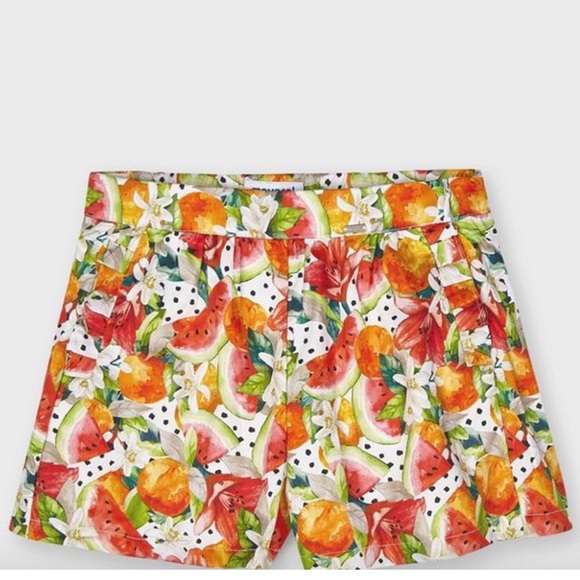 - Floral cotton shorts ruffle detail - Picture 2 of 10